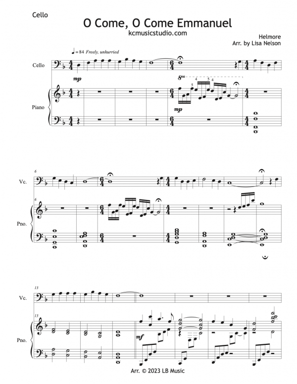 O Come O Come Emmanuel - Cello